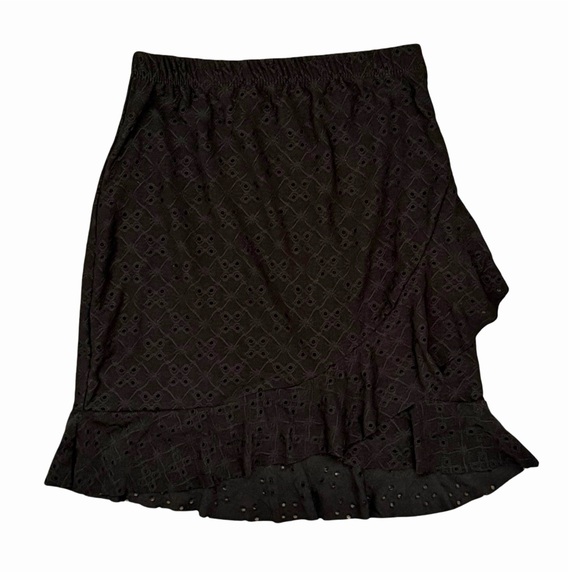 Cheryl Creations Other - CHERYL CREATIONS • Black Eyelet Ruffle Skirt Made In The USA